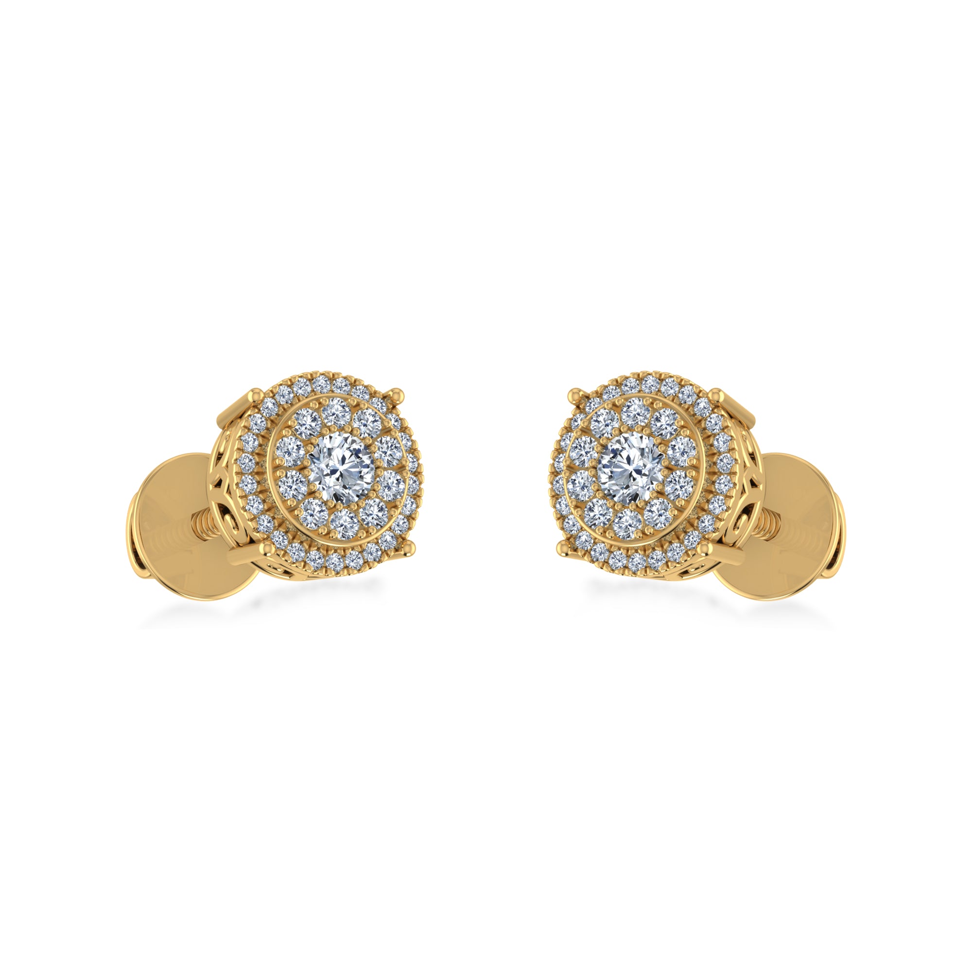 Eternal Spark Round Halo Lab Grown Diamond Earrings 2