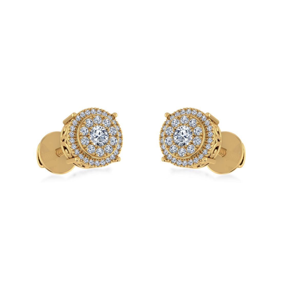 Eternal Spark Round Halo Lab Grown Diamond Earrings 2