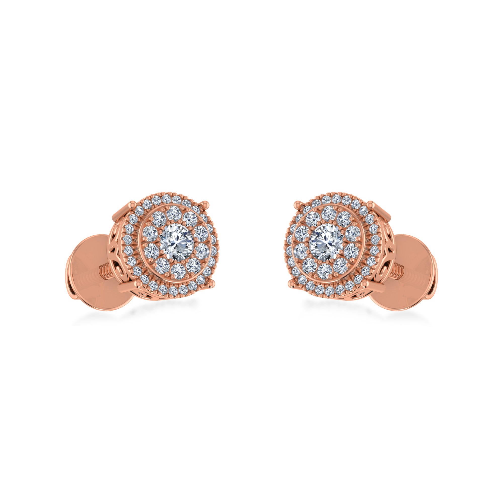 Eternal Spark Round Halo Lab Grown Diamond Earrings 4