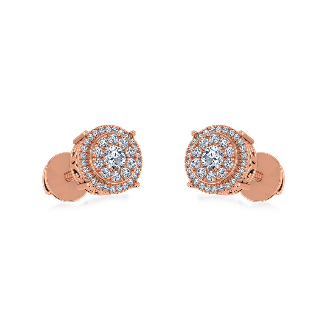 Eternal Spark Round Halo Lab Grown Diamond Earrings 4