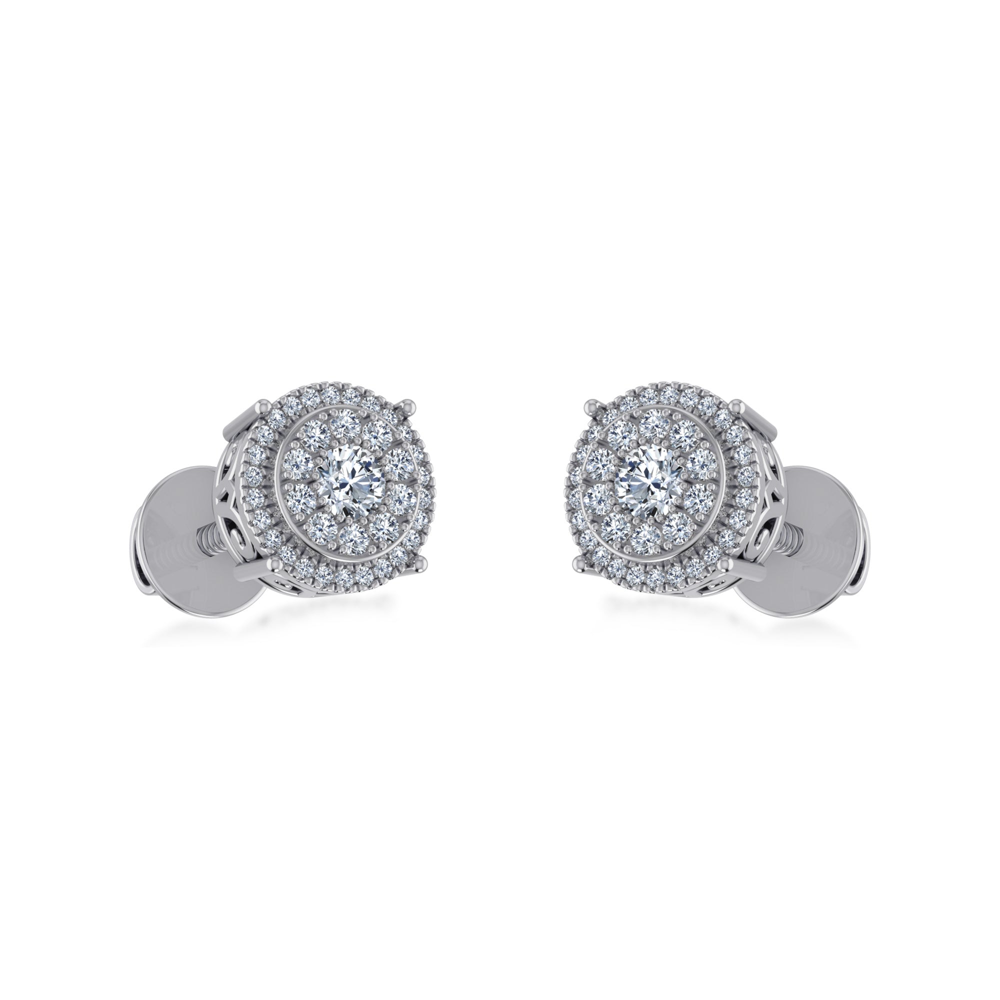 Eternal Spark Round Halo Lab Grown Diamond Earrings 6