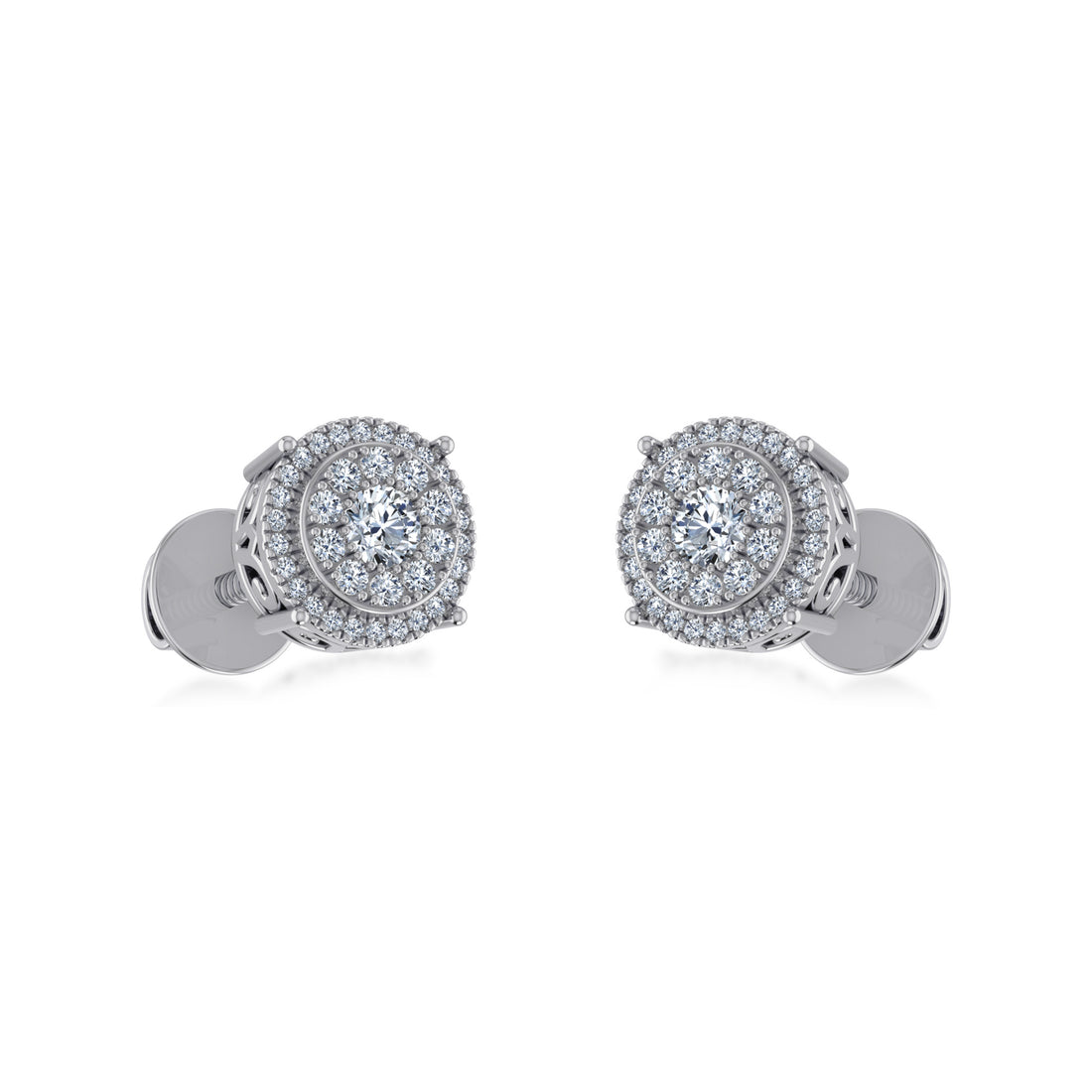 Eternal Spark Round Halo Lab Grown Diamond Earrings 6