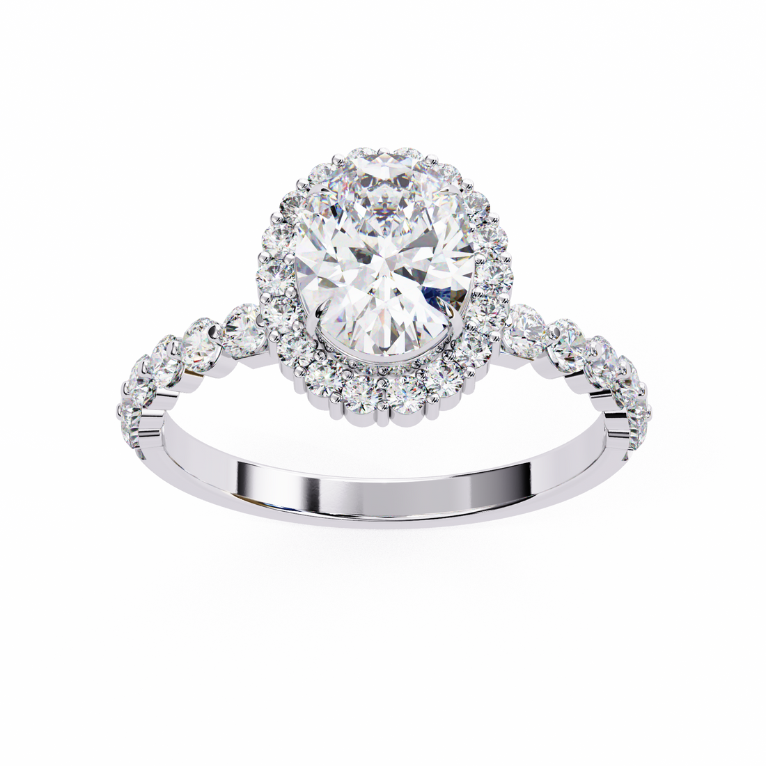 Evelyn Solitaire Oval Diamond Ring 9