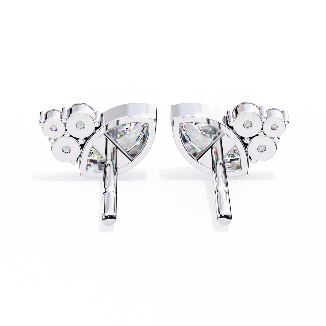 Fiery Diamond Studs Earrings in 925 Silver