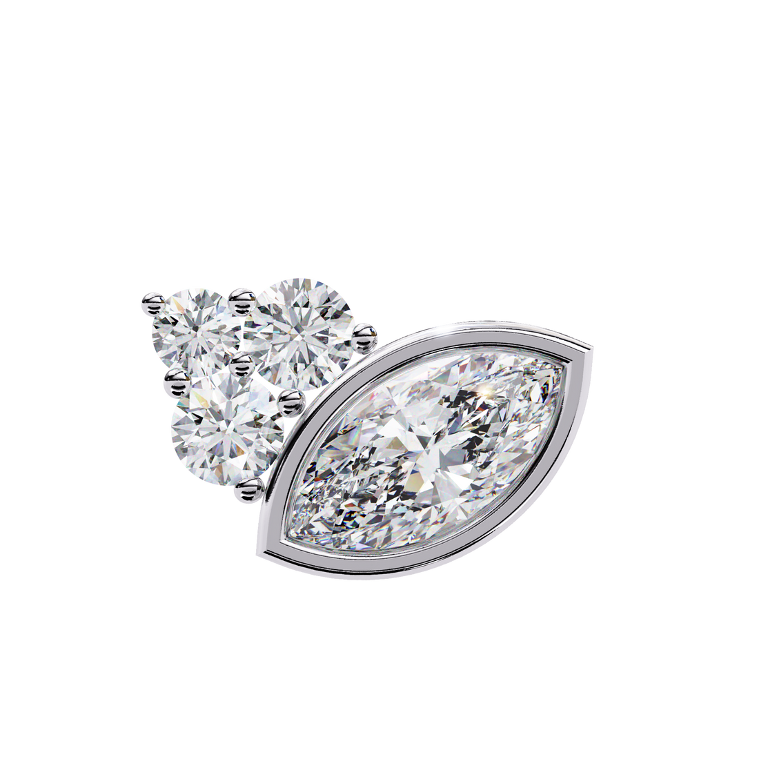 Fiery Diamond Studs Earrings in 925 Silver