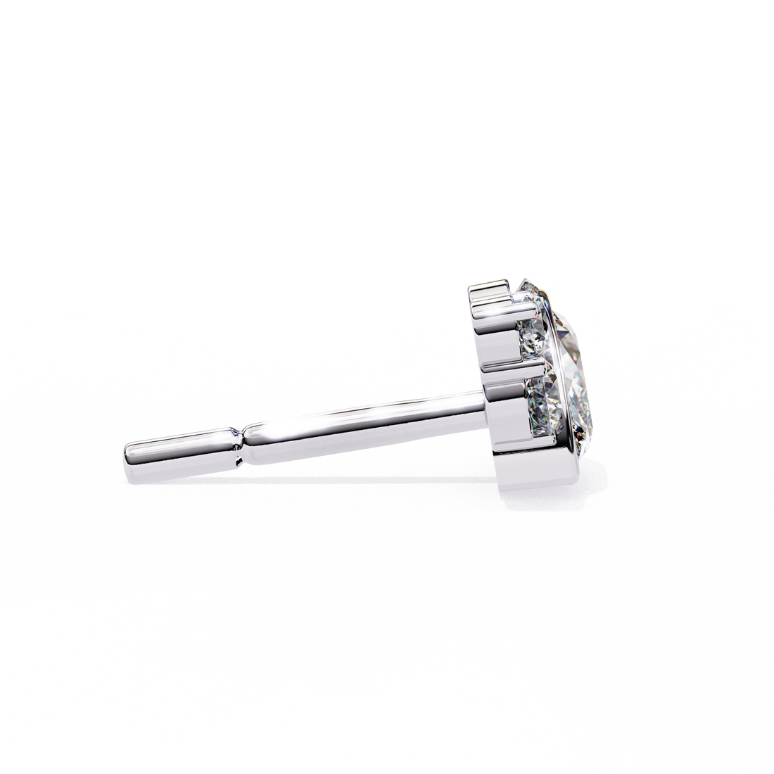 Fiery Diamond Studs Earrings in 925 Silver