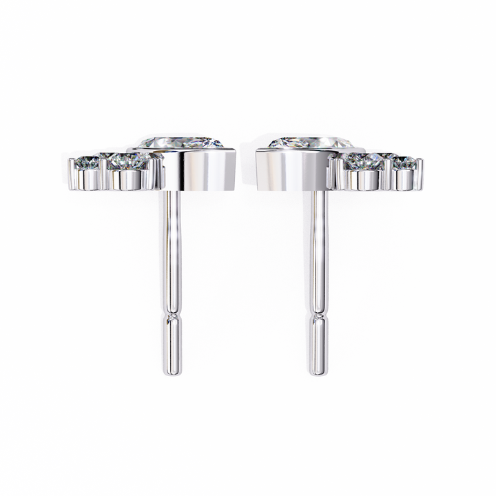 Fiery Diamond Studs Earrings in 925 Silver