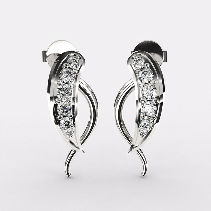 Finley Round Diamond earrings in 925 Silver
