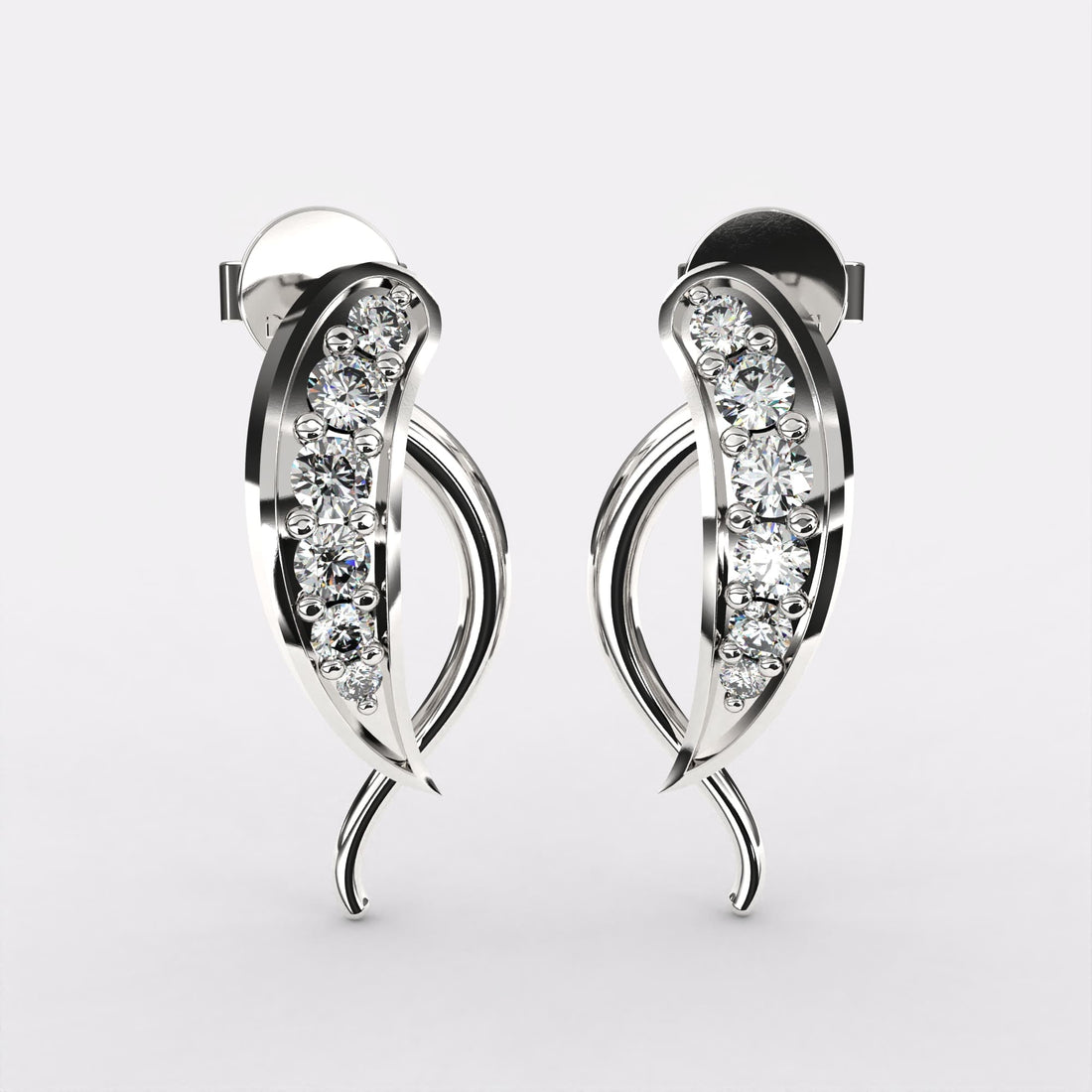 Finley Round Diamond earrings in 925 Silver
