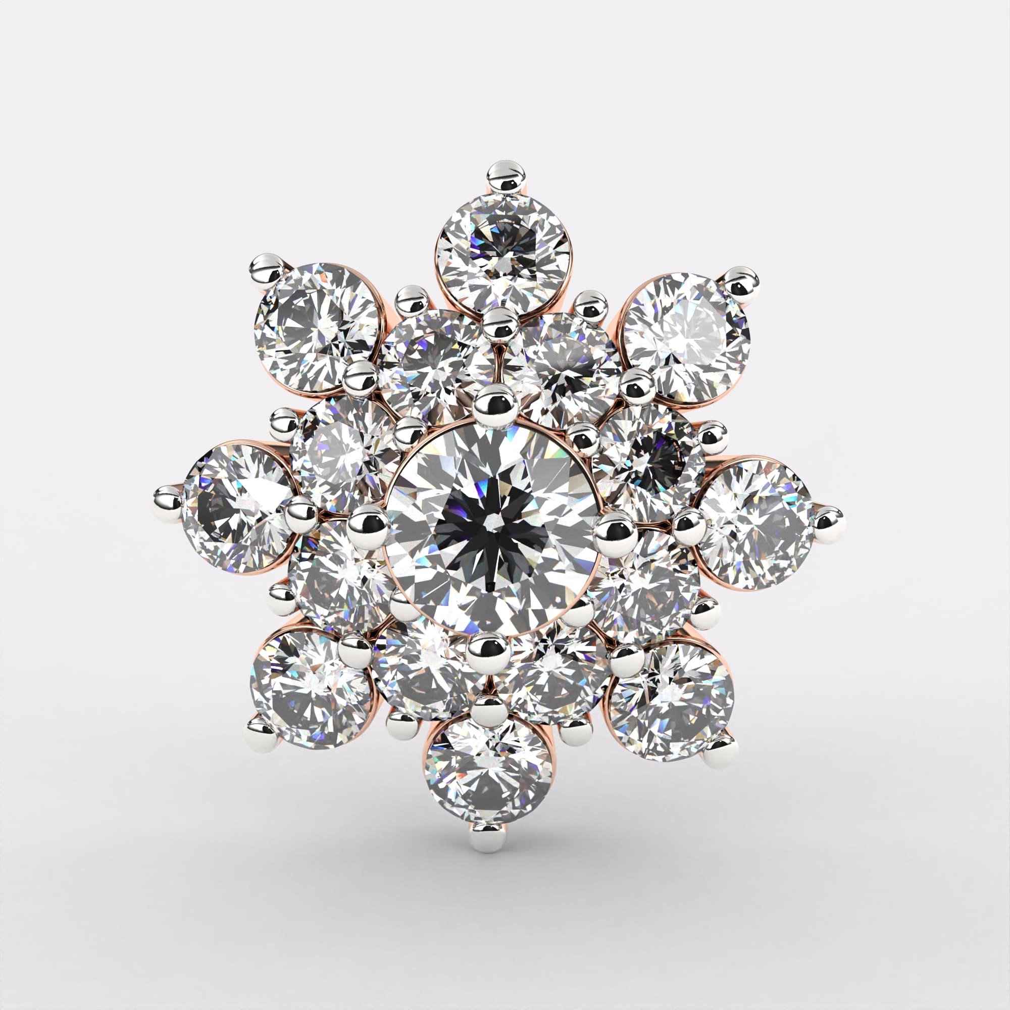 Flare Studs Diamond Earrings in 925 Silver