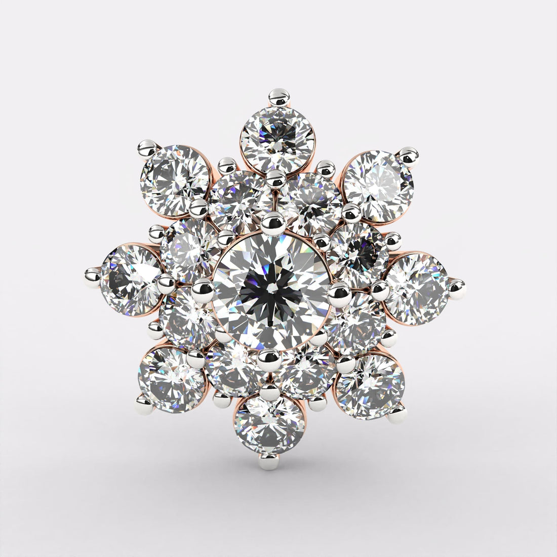 Flare Studs Diamond Earrings in 925 Silver