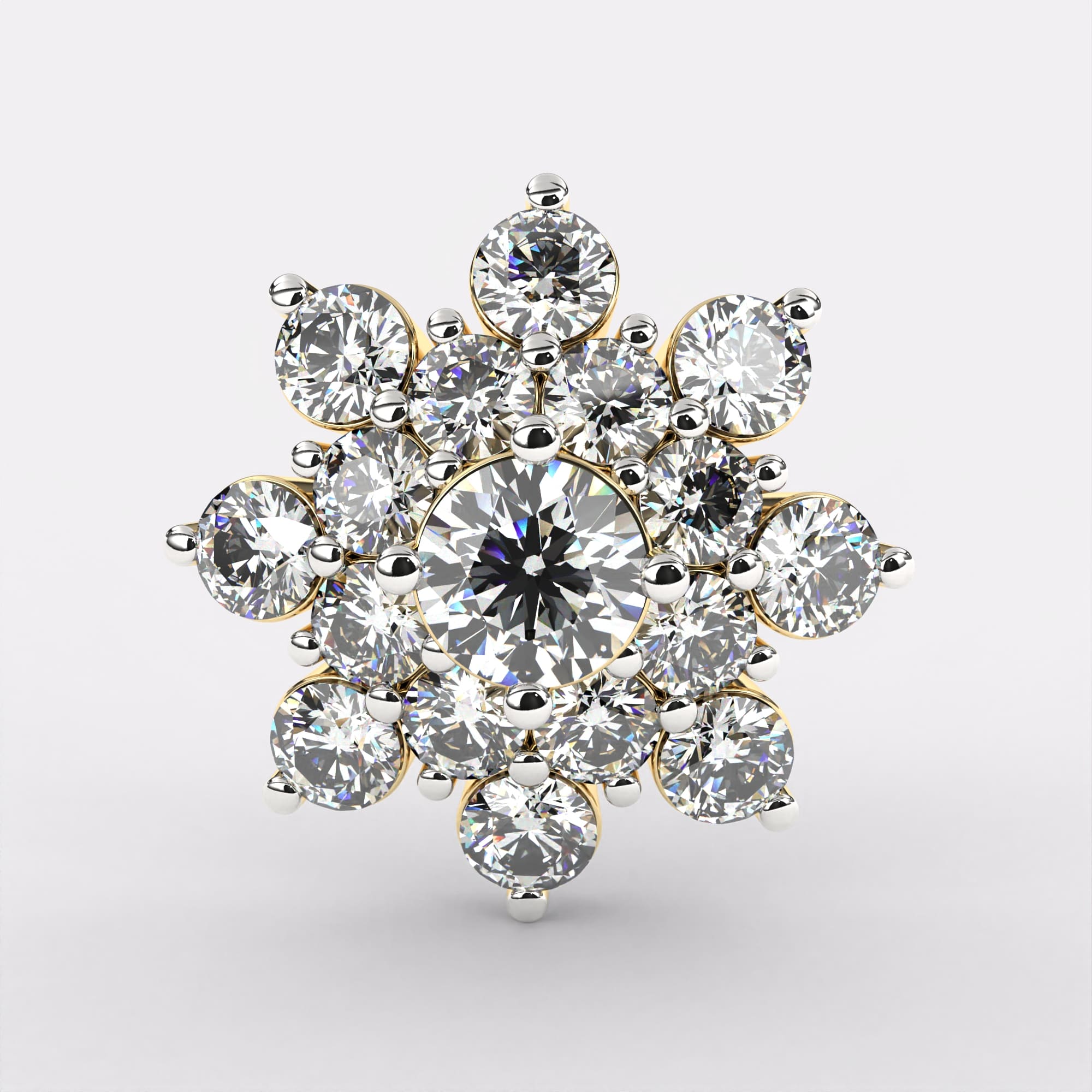 Flare Studs Diamond Earrings in 925 Silver