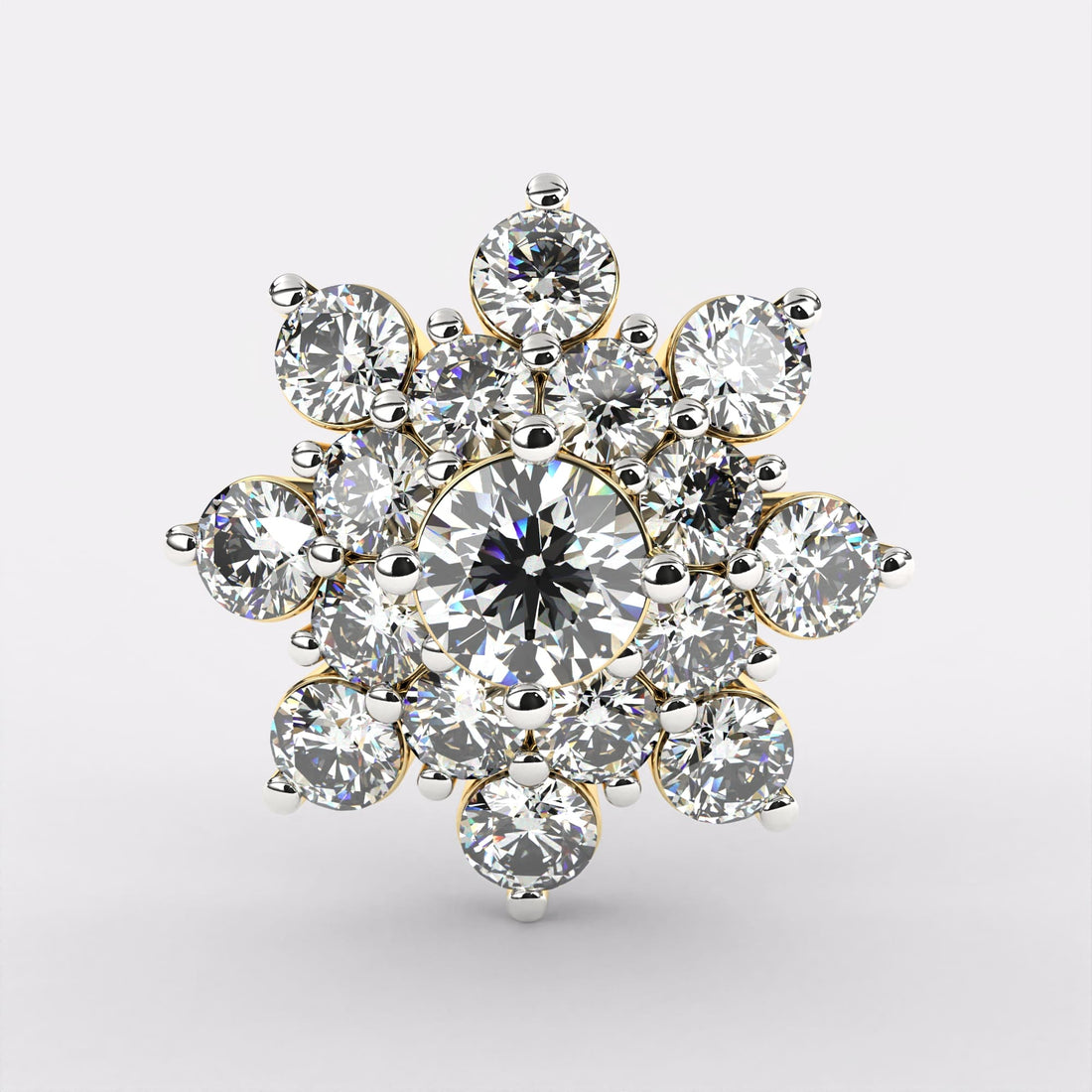 Flare Studs Diamond Earrings in 925 Silver