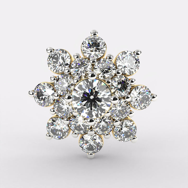 Flare Studs Diamond Earrings in 925 Silver