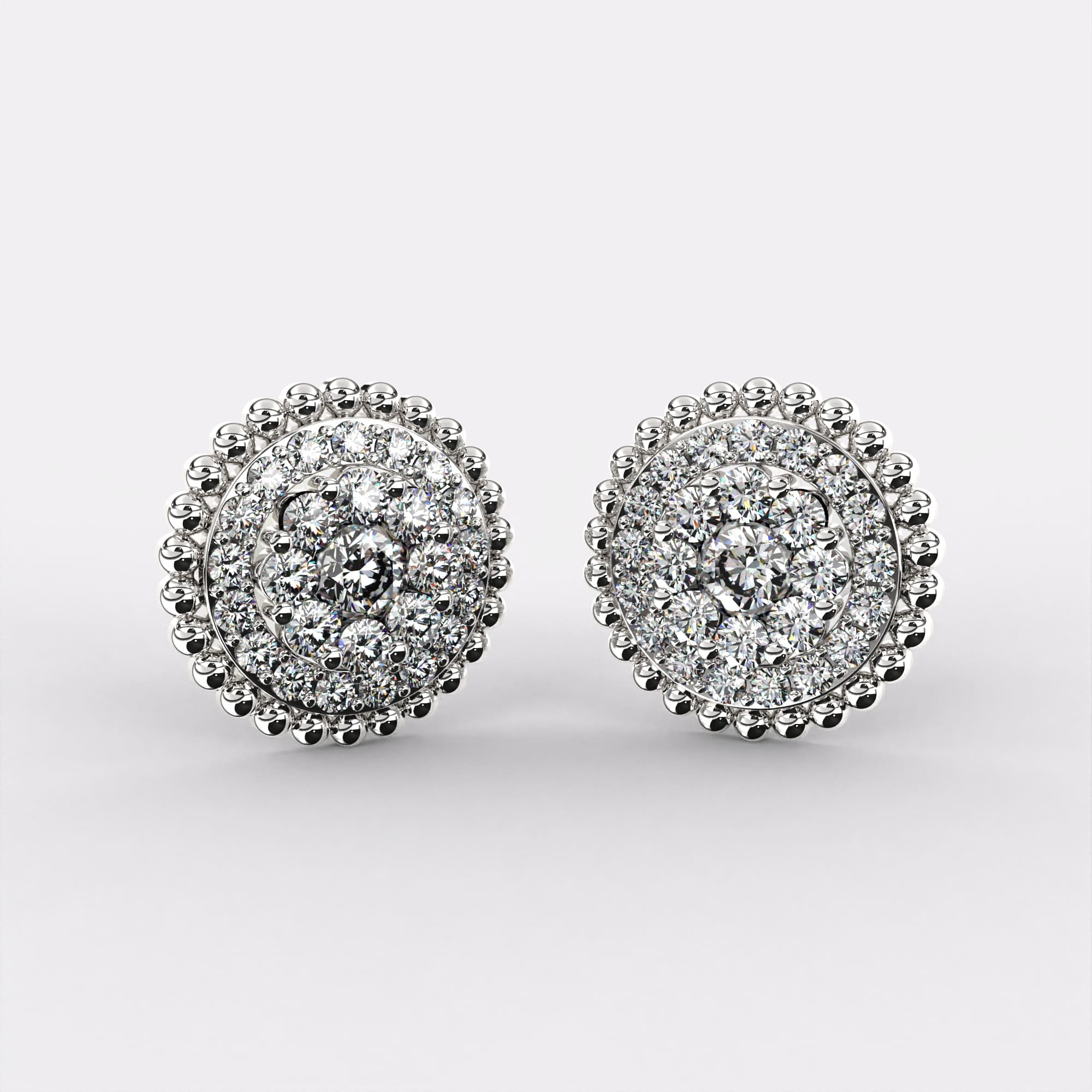 Flash Diamond Studs Earrings in 925 Silver