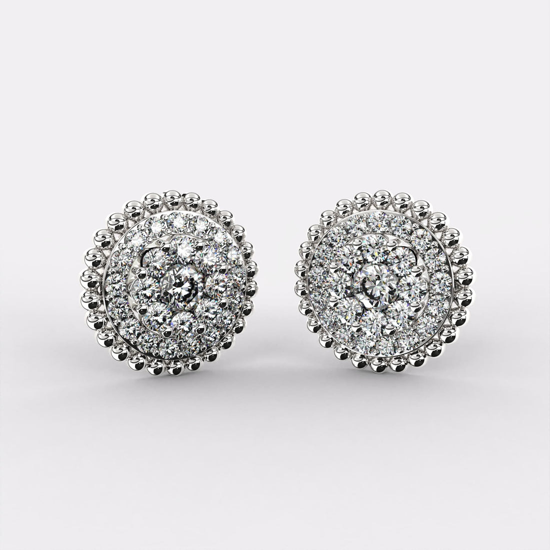 Flash Diamond Studs Earrings in 925 Silver
