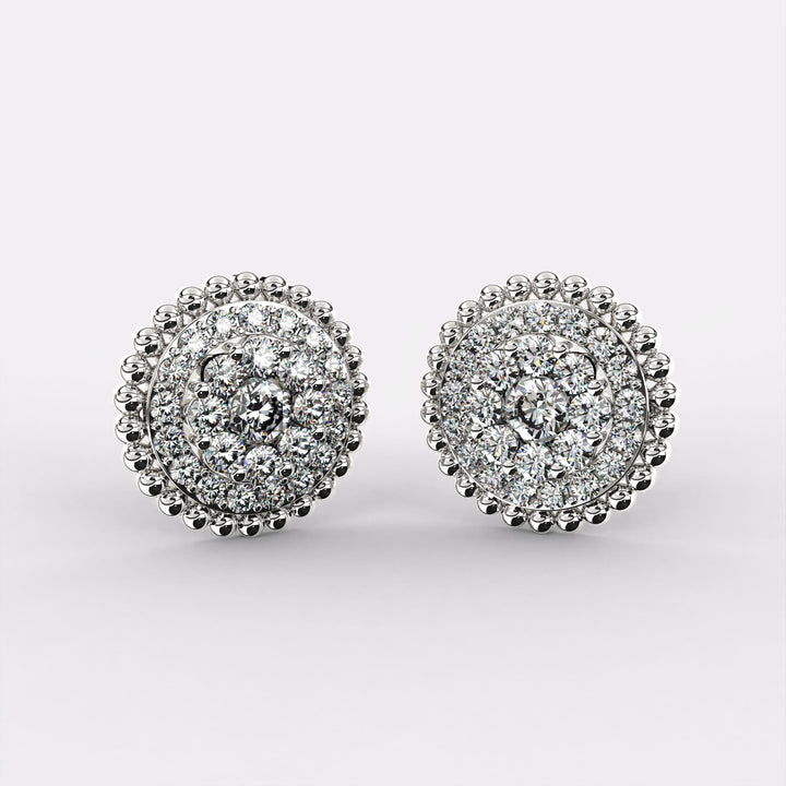 Flash Diamond Studs Earrings in 925 Silver
