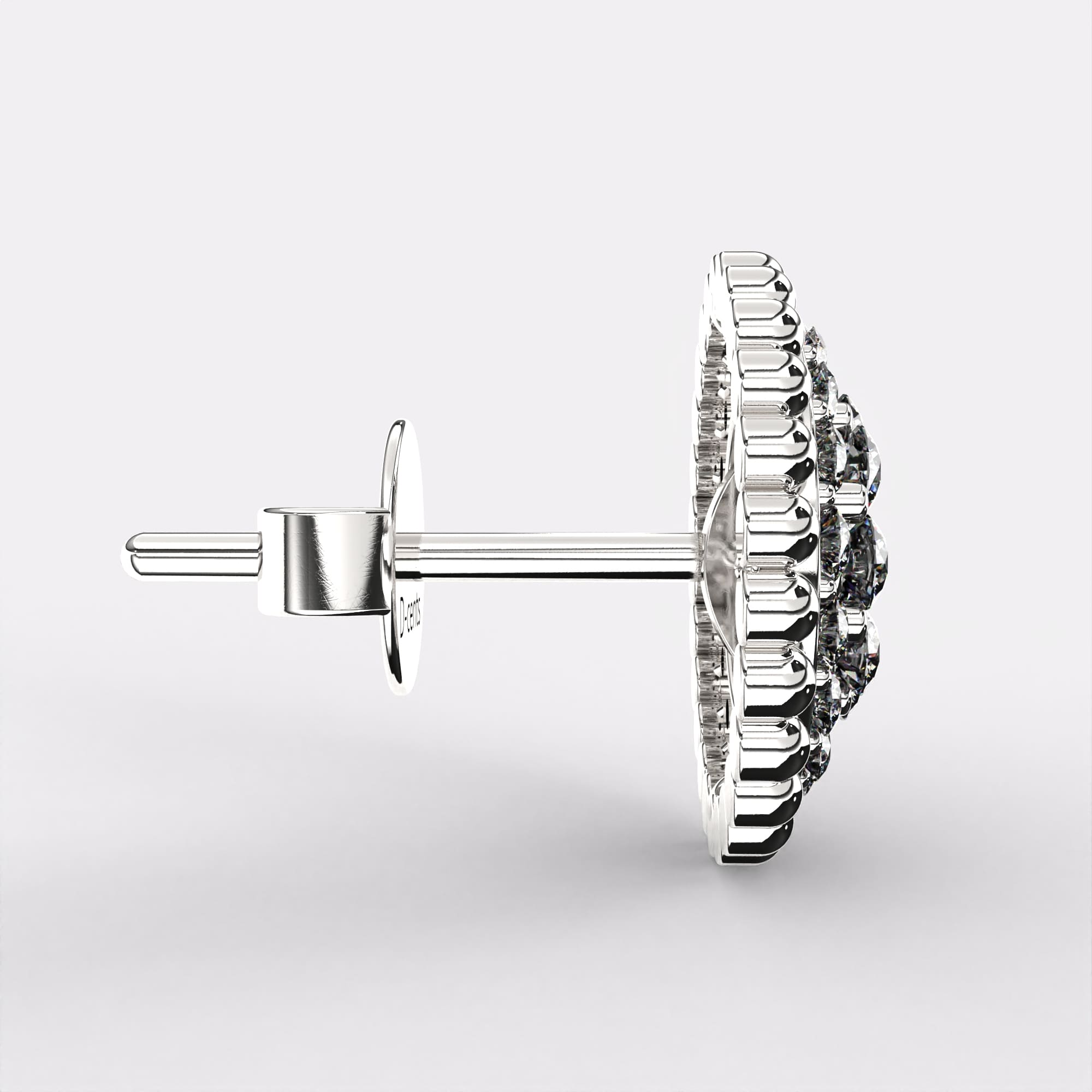 Flash Diamond Studs Earrings in 925 Silver