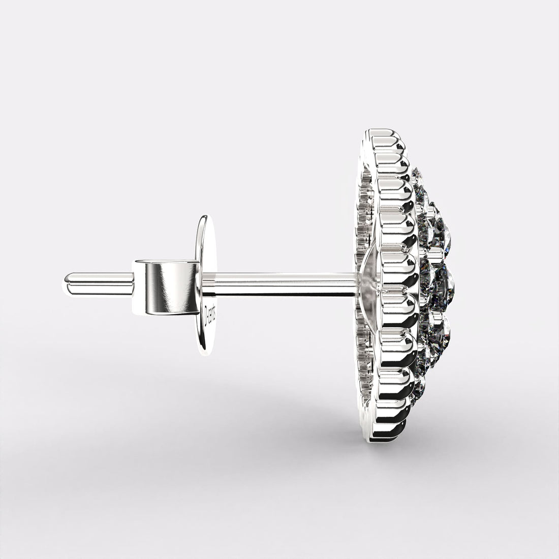 Flash Diamond Studs Earrings in 925 Silver