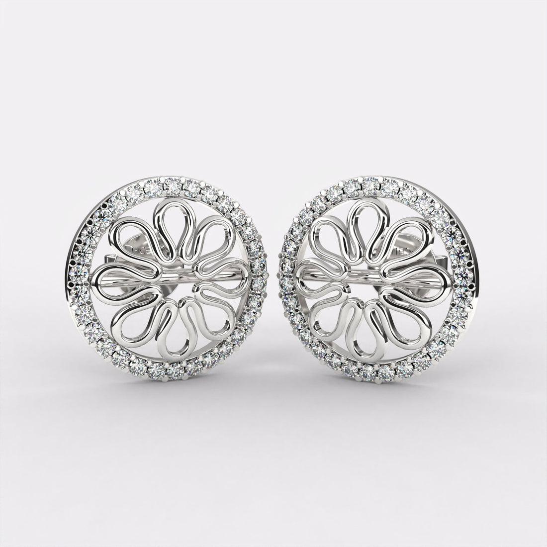 Flora Charms diamond earrings In 925 Silver