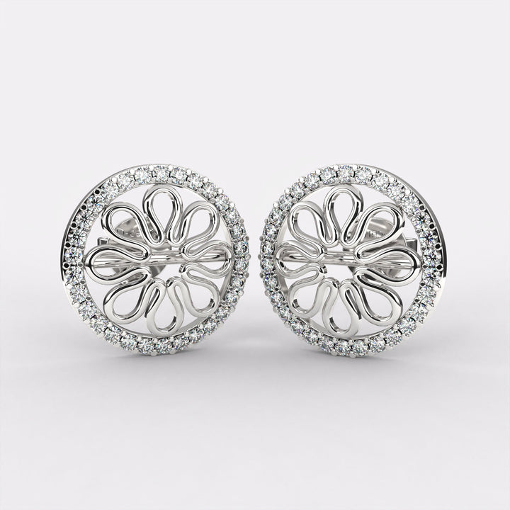 Flora Charms diamond earrings In 925 Silver