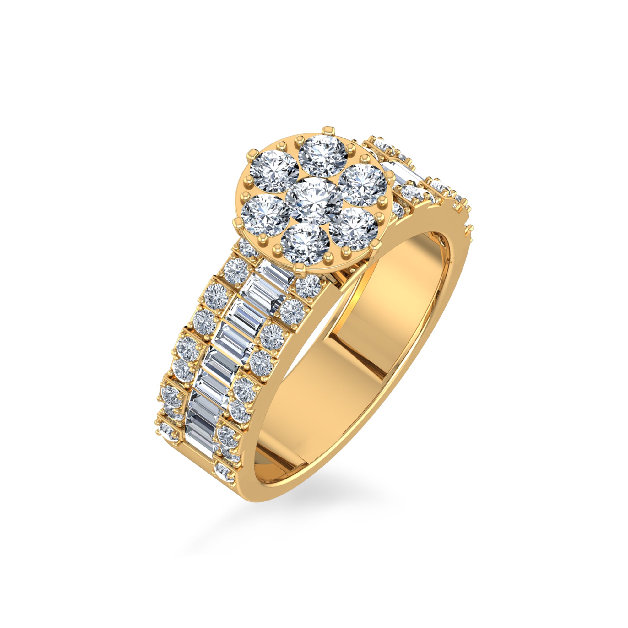 Floral Cluster Diamond Ring 2