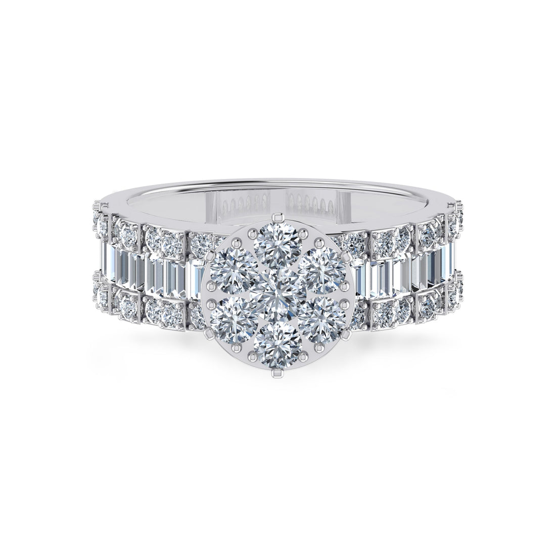 Floral Cluster Diamond Ring 4