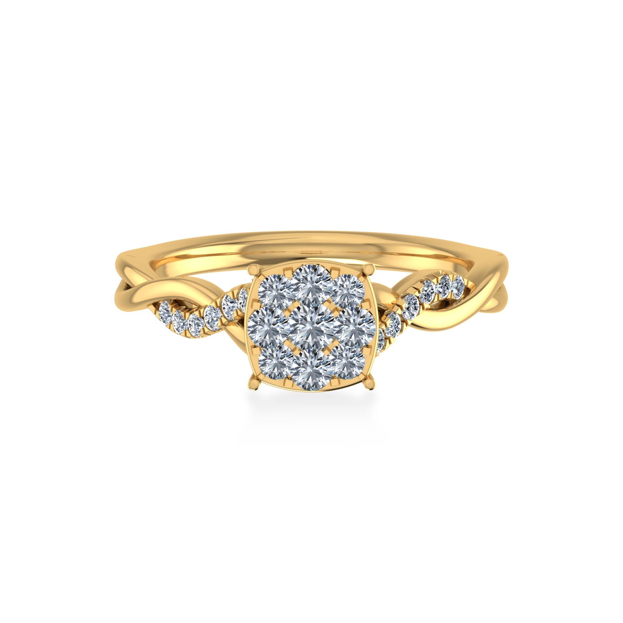 Floral Cluster Lab-Grown Diamond Engagement Ring