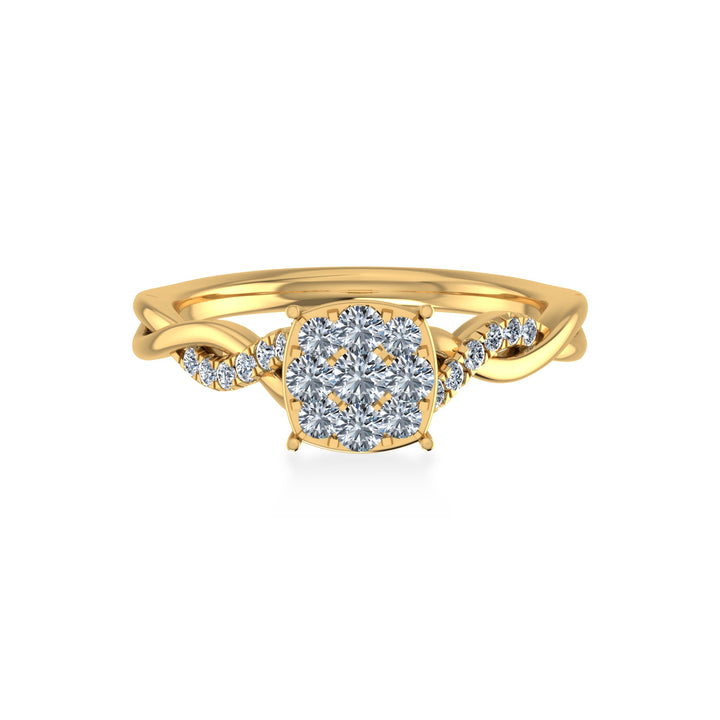 Floral Cluster Lab-Grown Diamond Engagement Ring