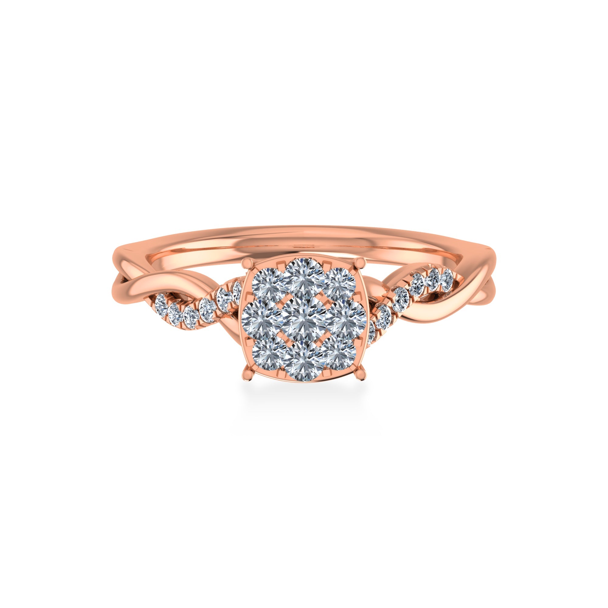 Floral Cluster Lab-Grown Diamond Engagement Ring 4