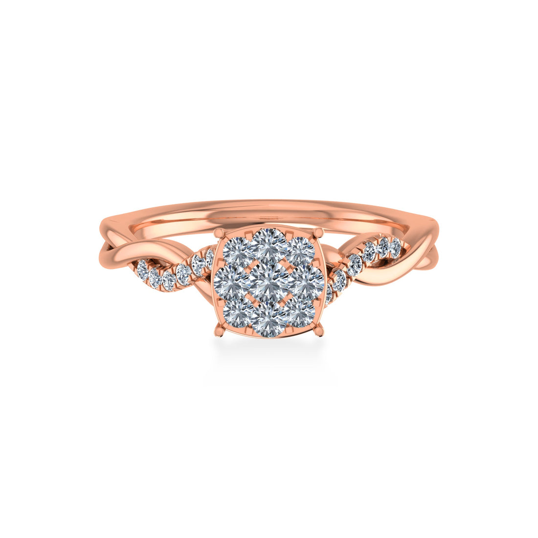 Floral Cluster Lab-Grown Diamond Engagement Ring 4