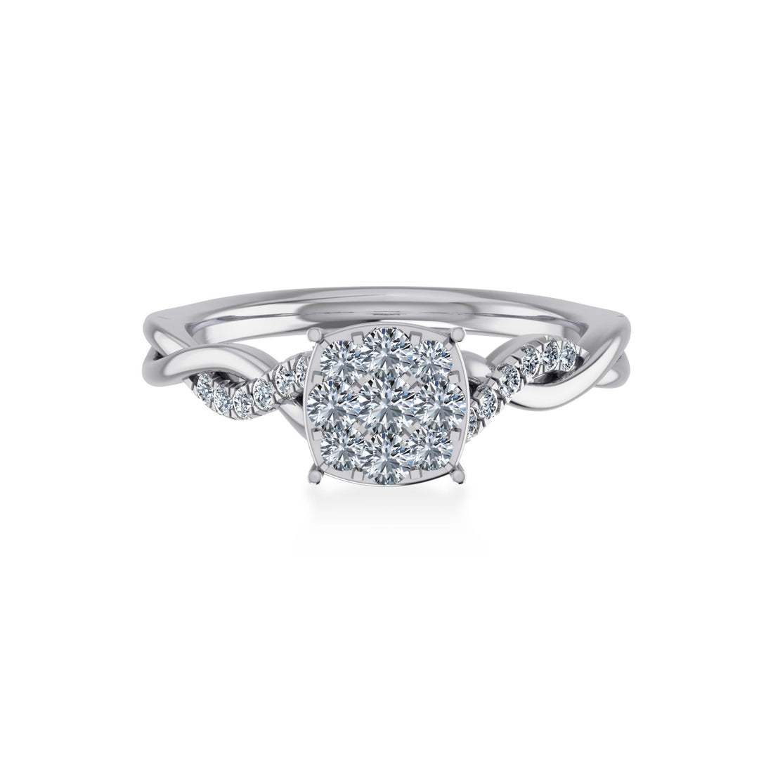 Floral Cluster Lab-Grown Diamond Engagement Ring 7