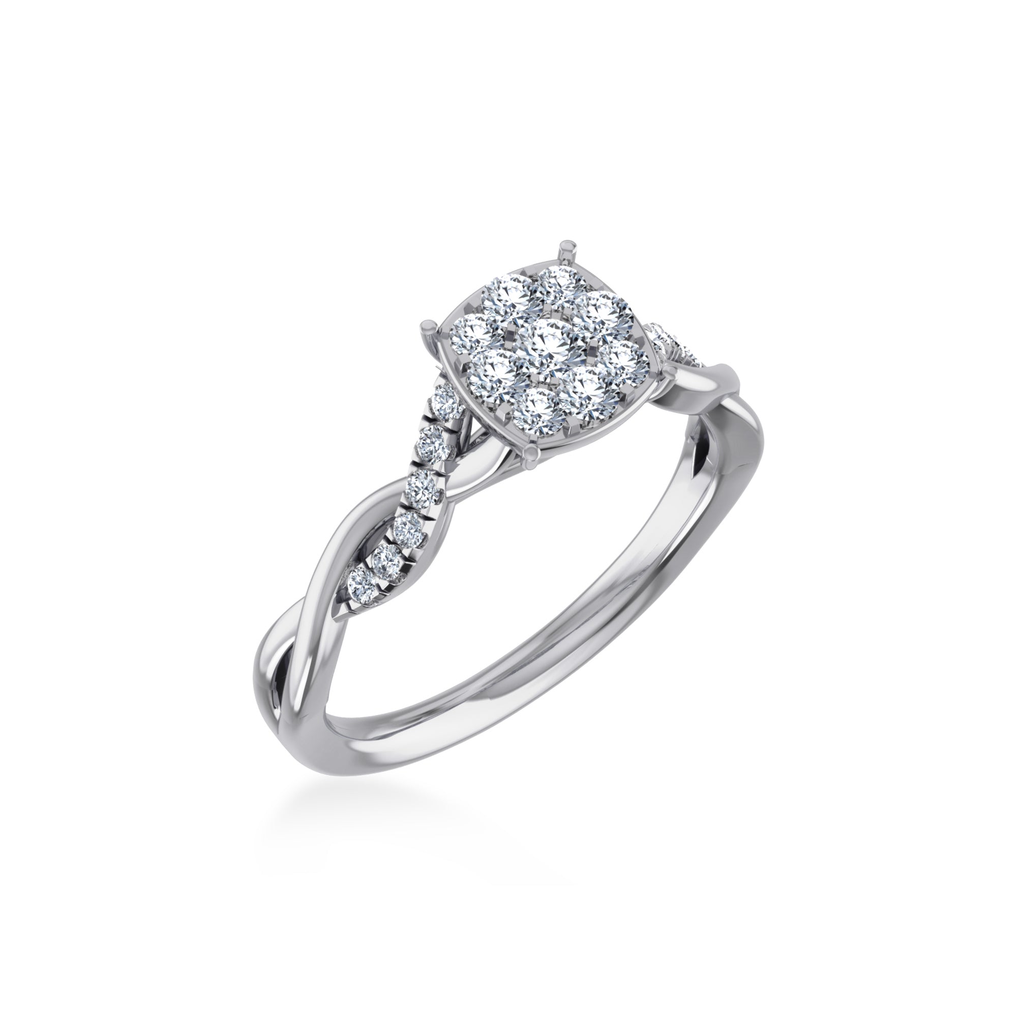 Floral Cluster Lab-Grown Diamond Engagement Ring 8