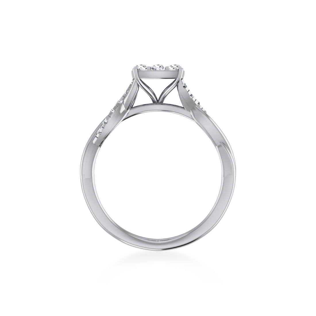 Floral Cluster Lab-Grown Diamond Engagement Ring 9