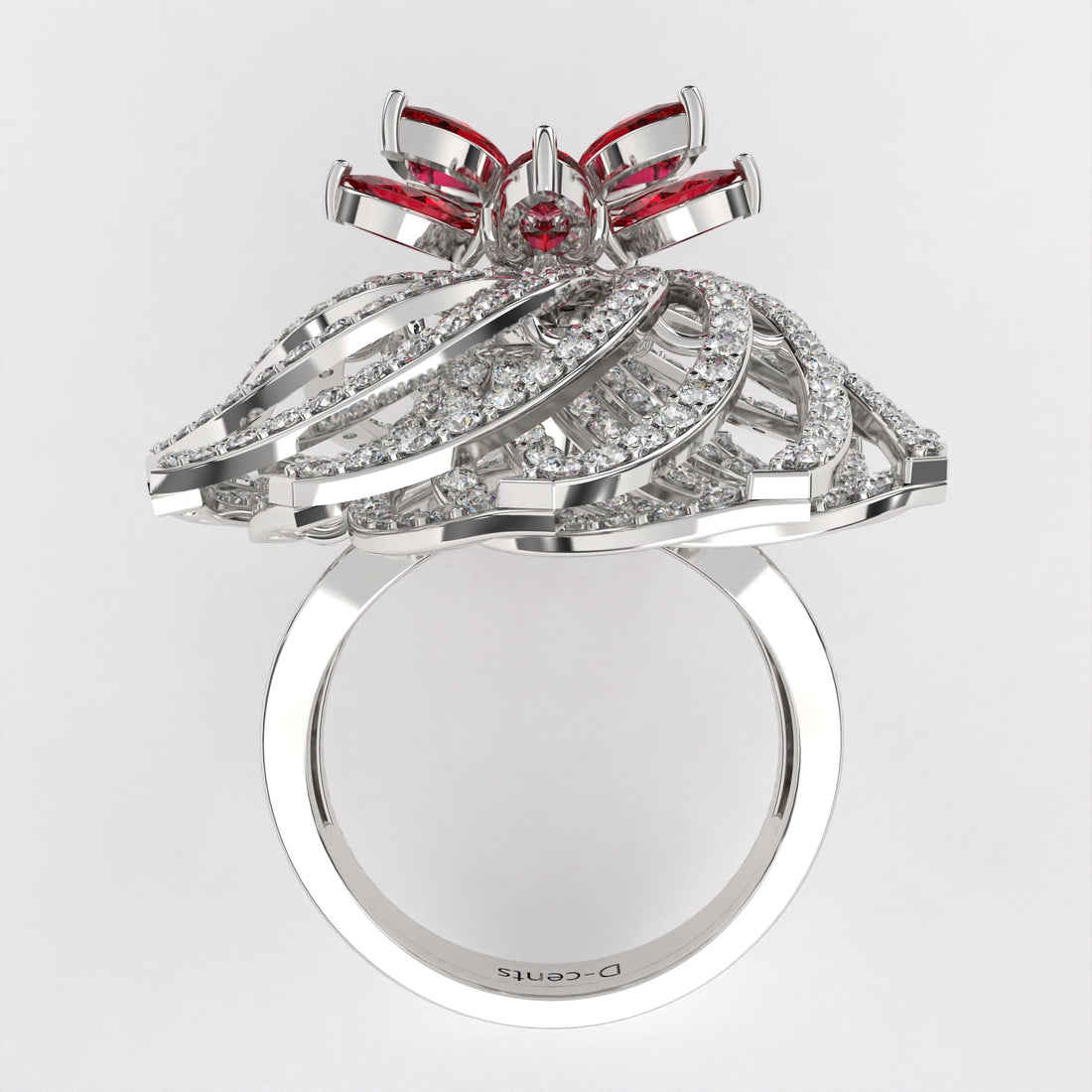 Floral Fantasy Diamond Ring in 925 Silver