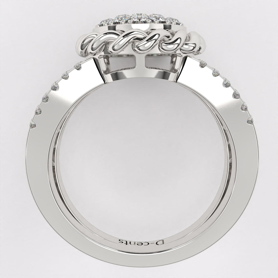 Floral Filigree Diamond Ring in 925 Silver