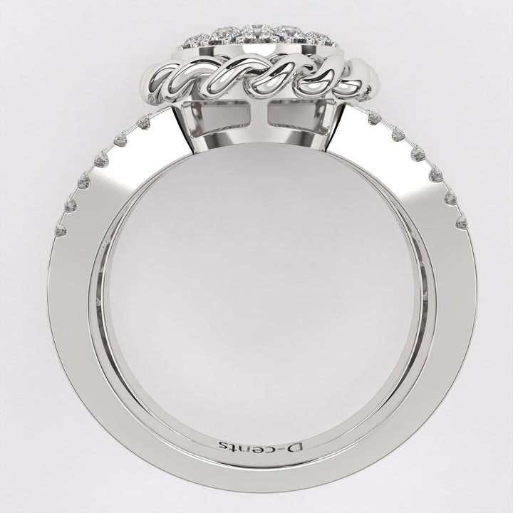 Floral Filigree Diamond Ring in 925 Silver