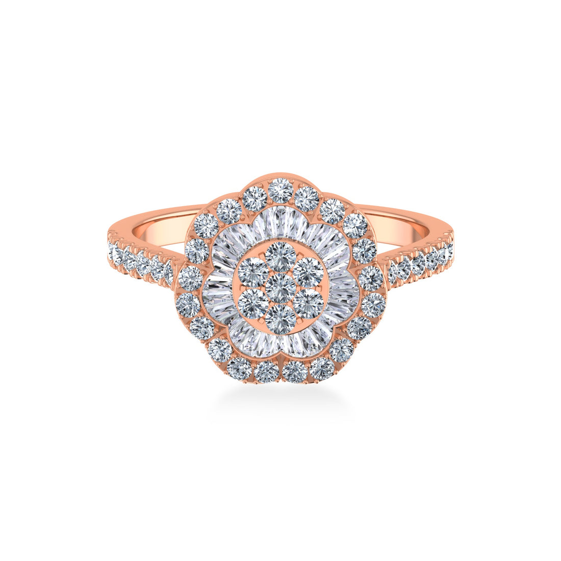 Floral Halo Lab-Grown Diamond Ring4