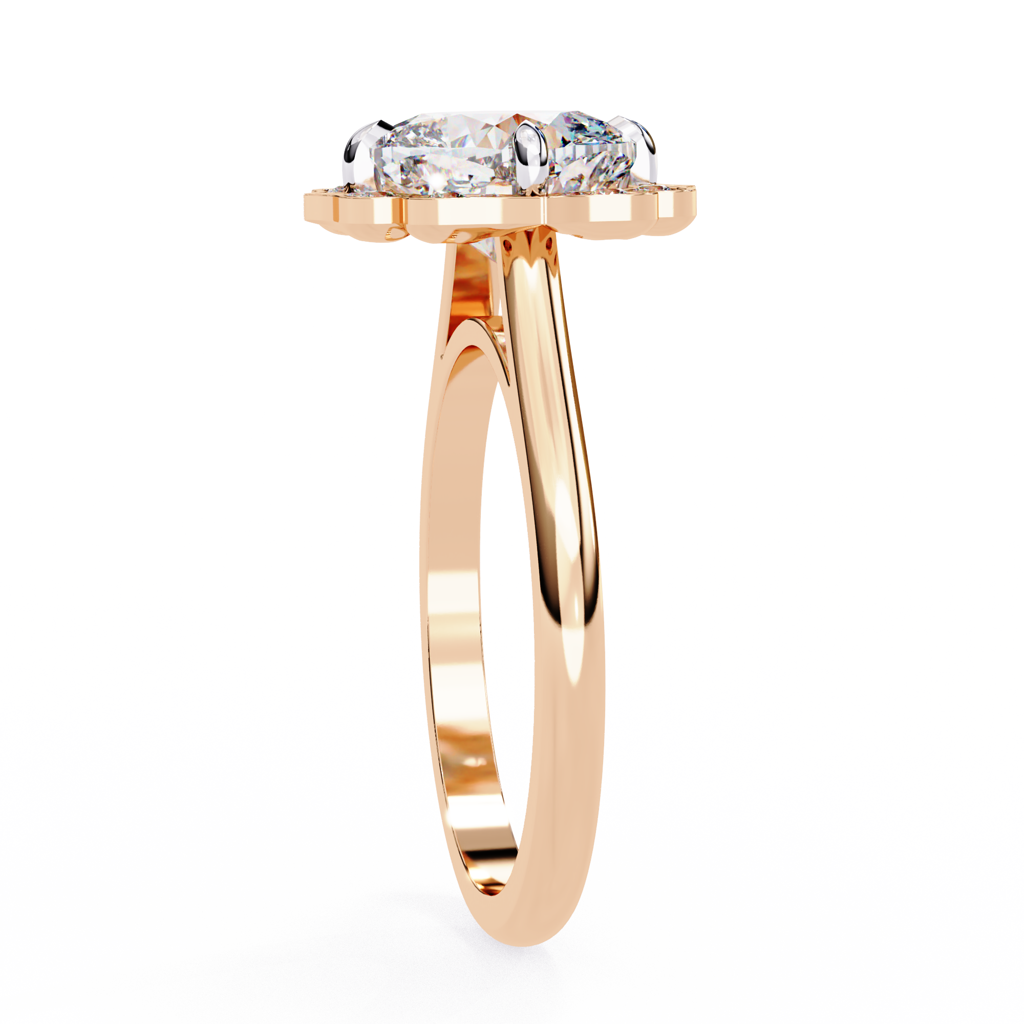 Floral Inspired Cushion Cut Diamond Ring7