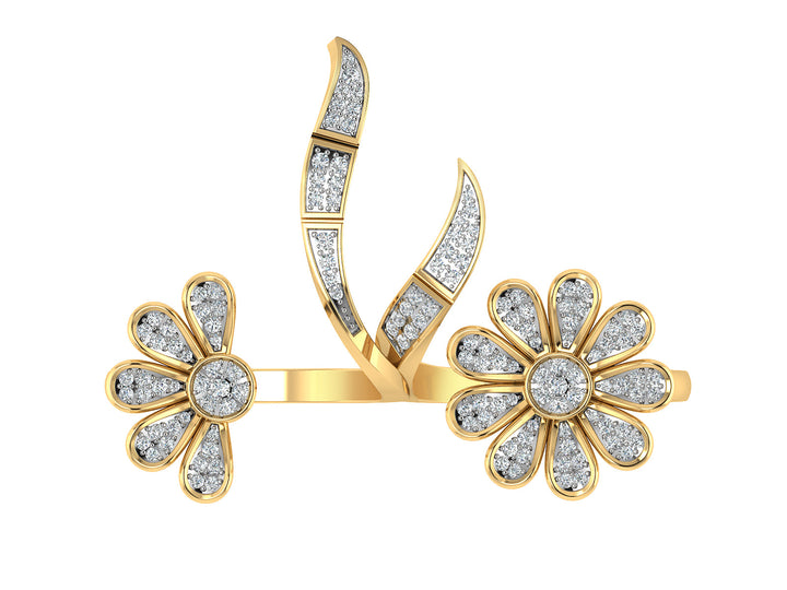 Floral Twin Diamond Ring
