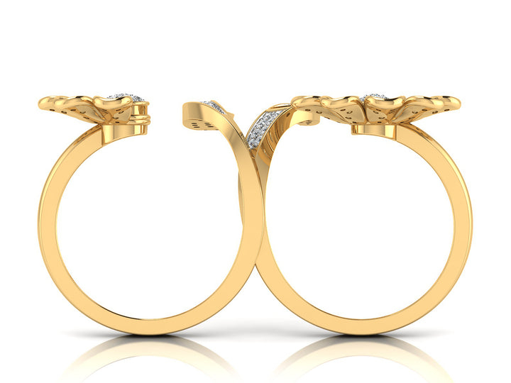 Floral Twin Diamond Ring 8