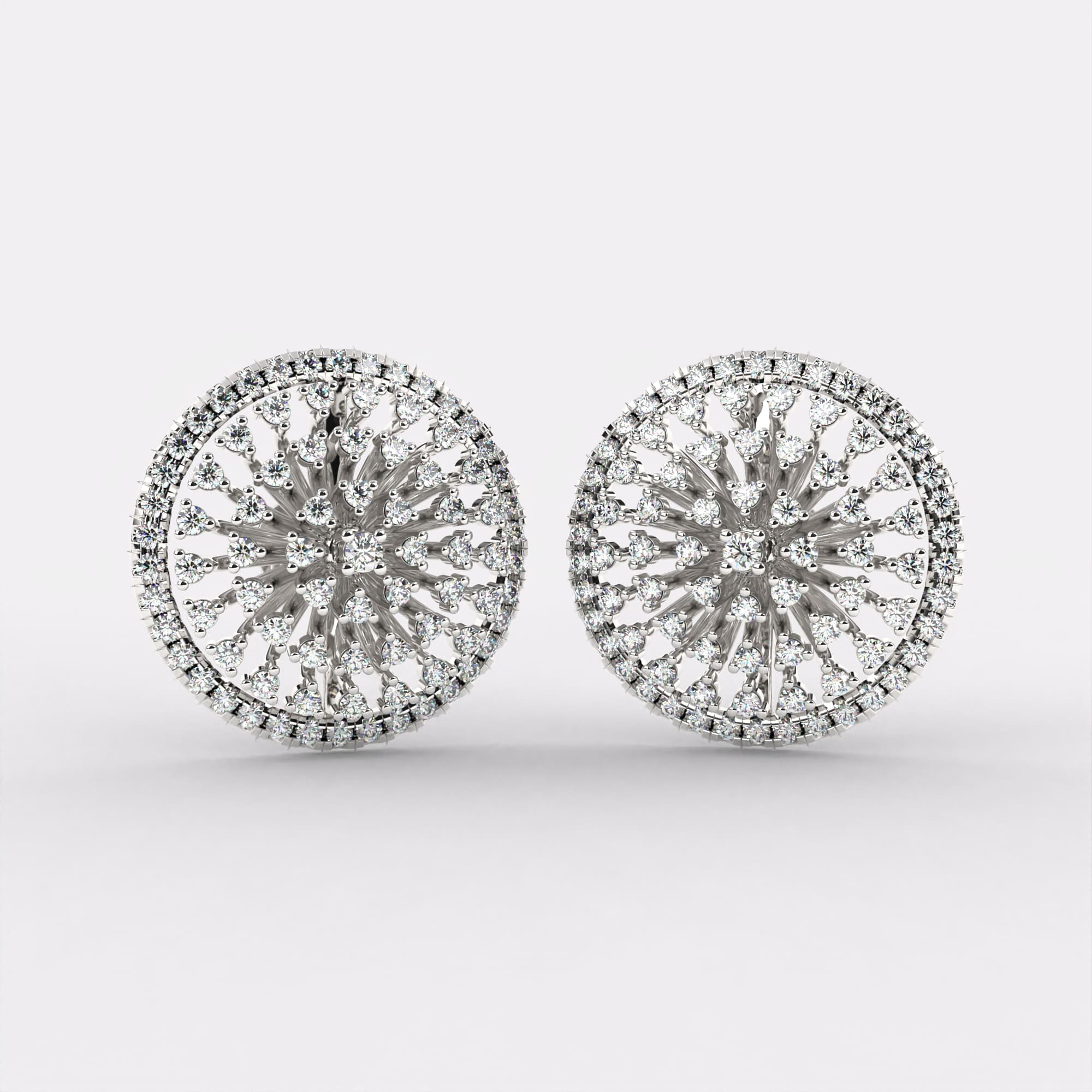 Flourish Of Stars Diamond Earrings in 925 Silver