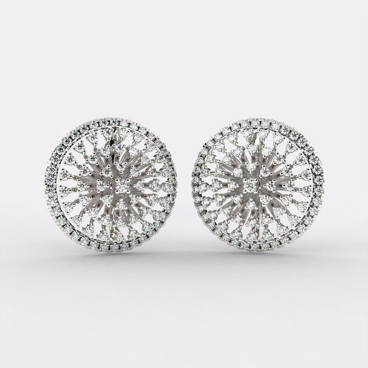 Flourish Of Stars Diamond Earrings in 925 Silver