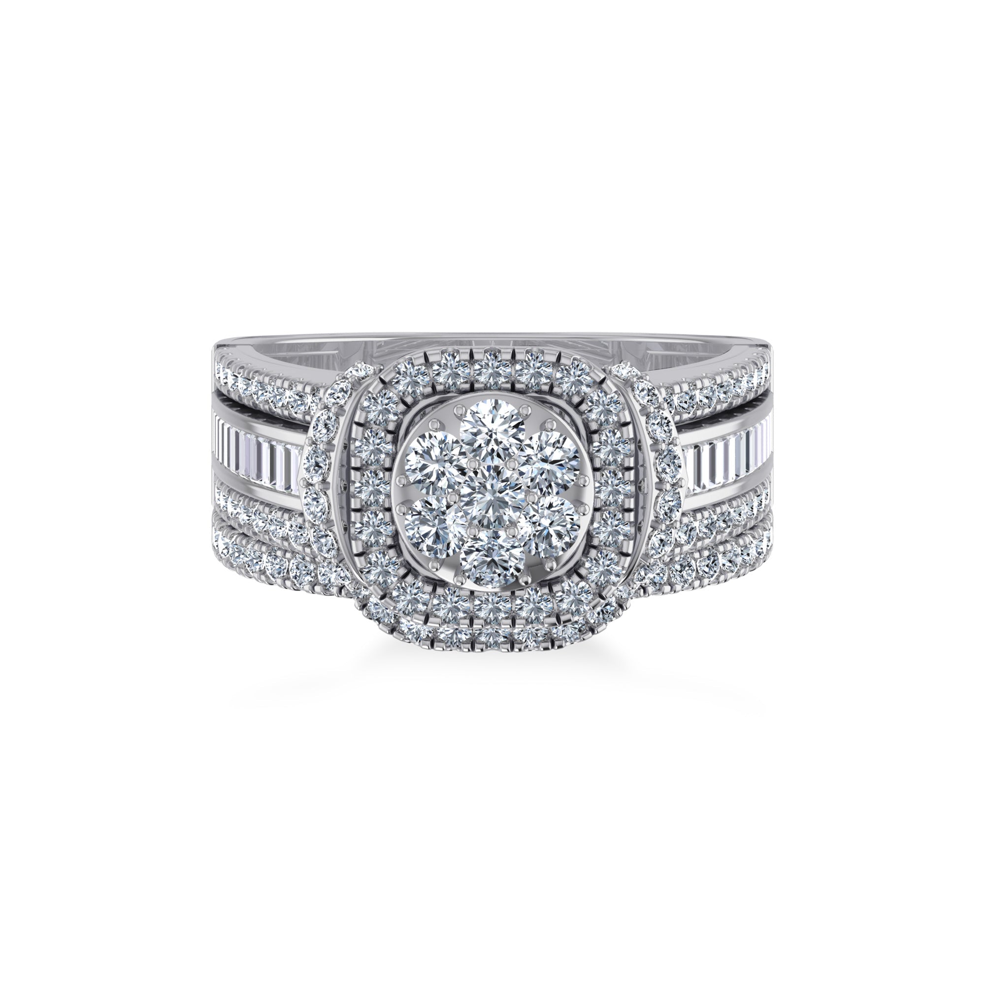 Flower Cluster Lab-Grown Diamond Engagement Ring 7