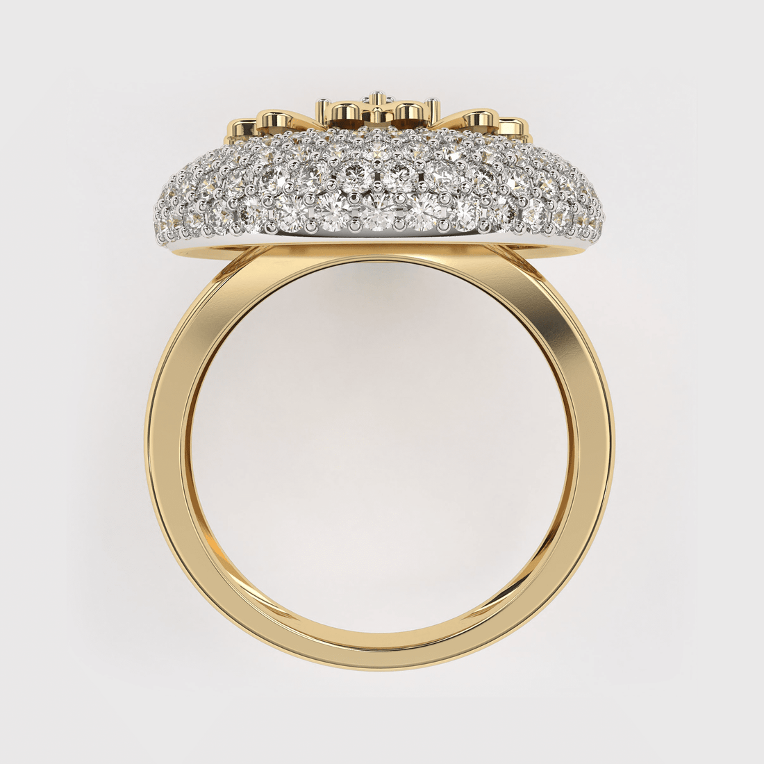 Flower Design Rose Gold Diamond Ring