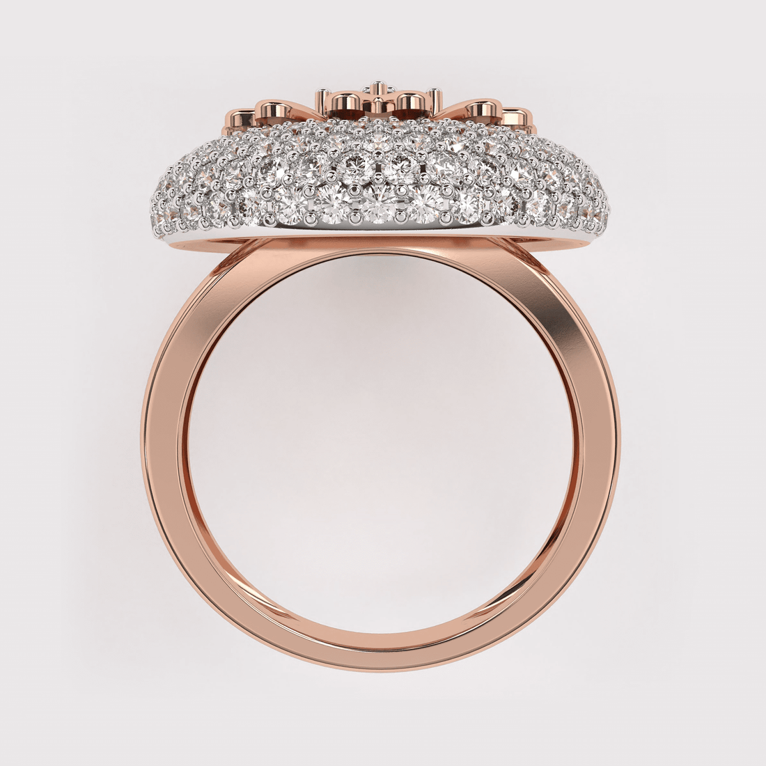 Flower Design Rose Gold Diamond Ring
