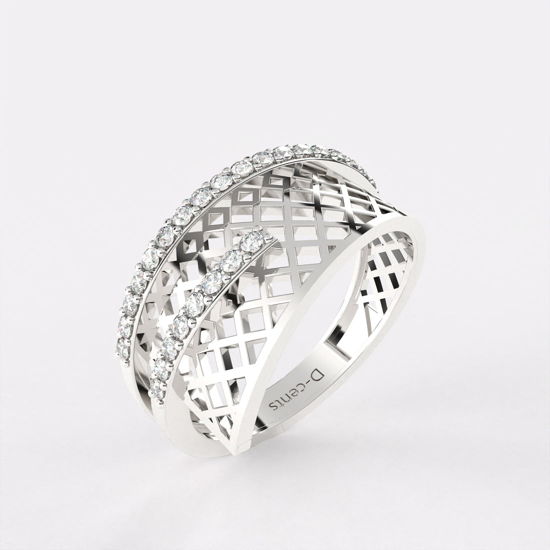 Fly Tie Diamond Ring in 925 Silver