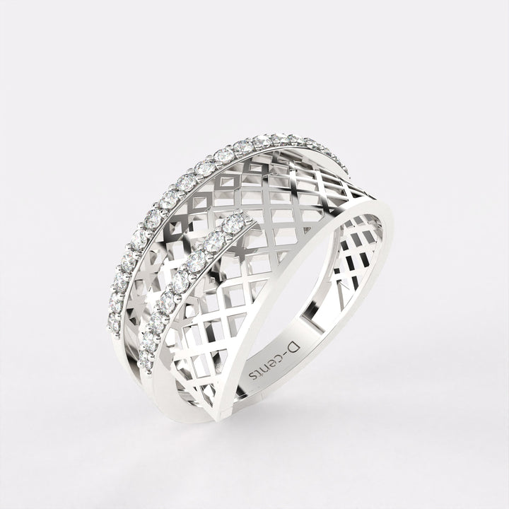 Fly Tie Diamond Ring in 925 Silver