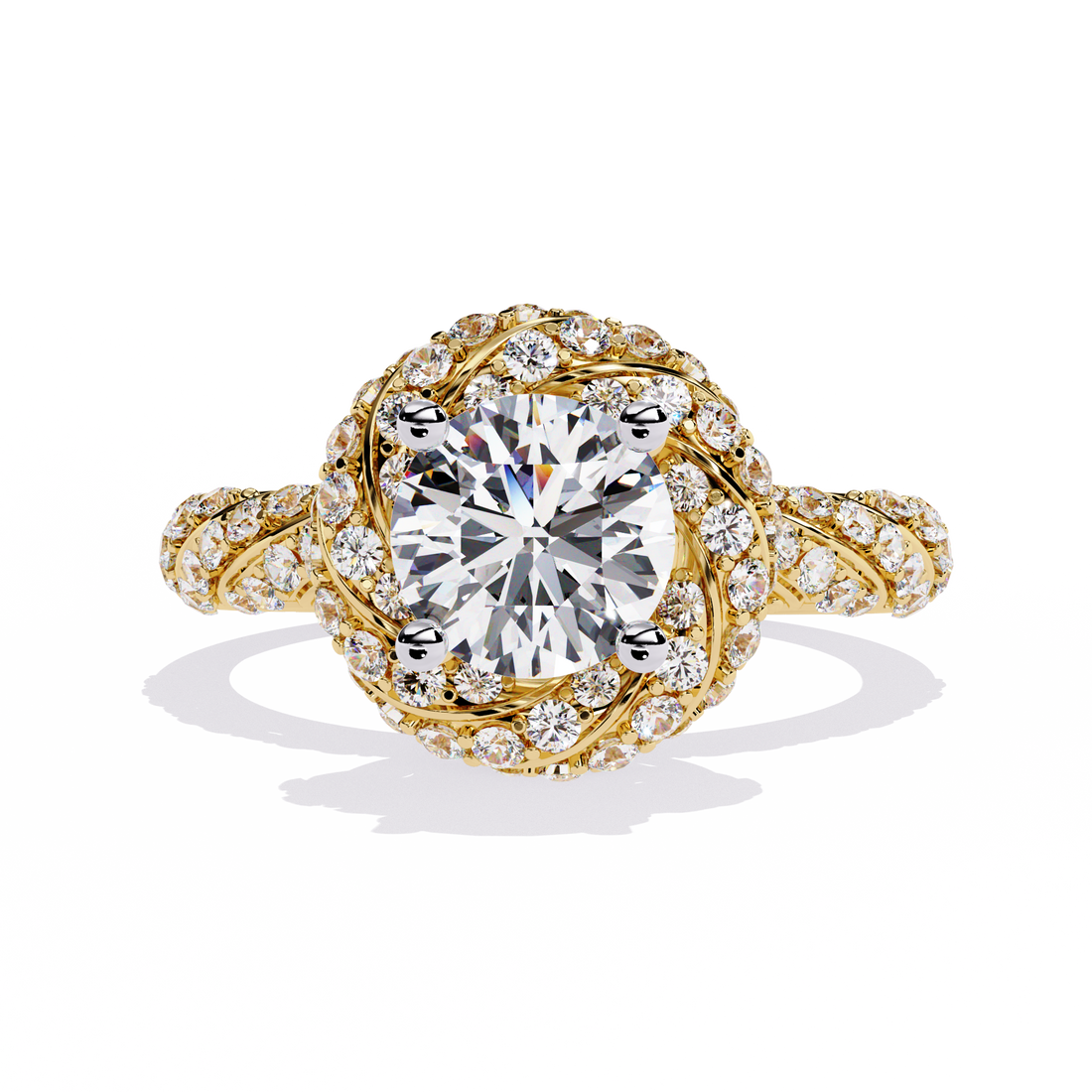 Gallant Crest Round Diamond Ring
