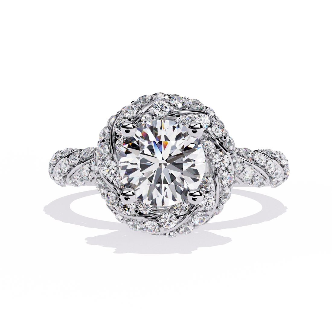 Gallant Crest Round Diamond Ring 10
